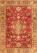 Serging Thickness of Machine Washable Persian Orange Traditional Area Rugs, wshtr4124org