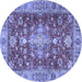 Round Persian Blue Traditional Rug, tr4124blu