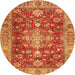 Machine Washable Persian Orange Traditional Area Rugs, wshtr4124org