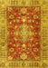 Machine Washable Persian Yellow Traditional Rug, wshtr4124yw