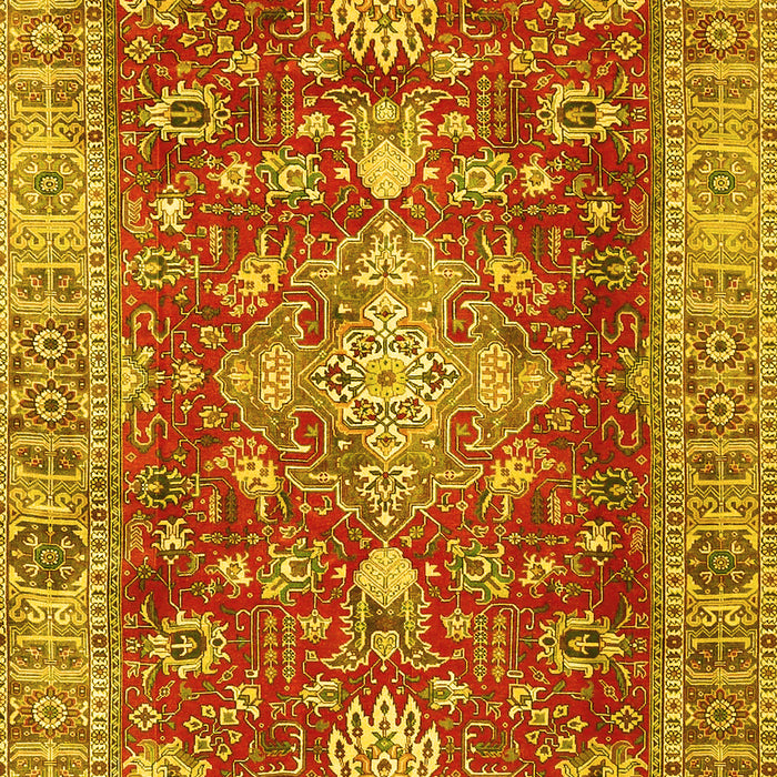 Machine Washable Persian Yellow Traditional Rug, wshtr4124yw