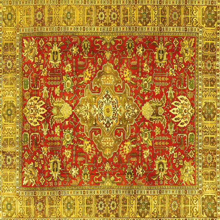 Square Persian Yellow Traditional Rug, tr4124yw