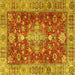 Square Persian Yellow Traditional Rug, tr4124yw