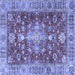 Square Persian Blue Traditional Rug, tr4124blu