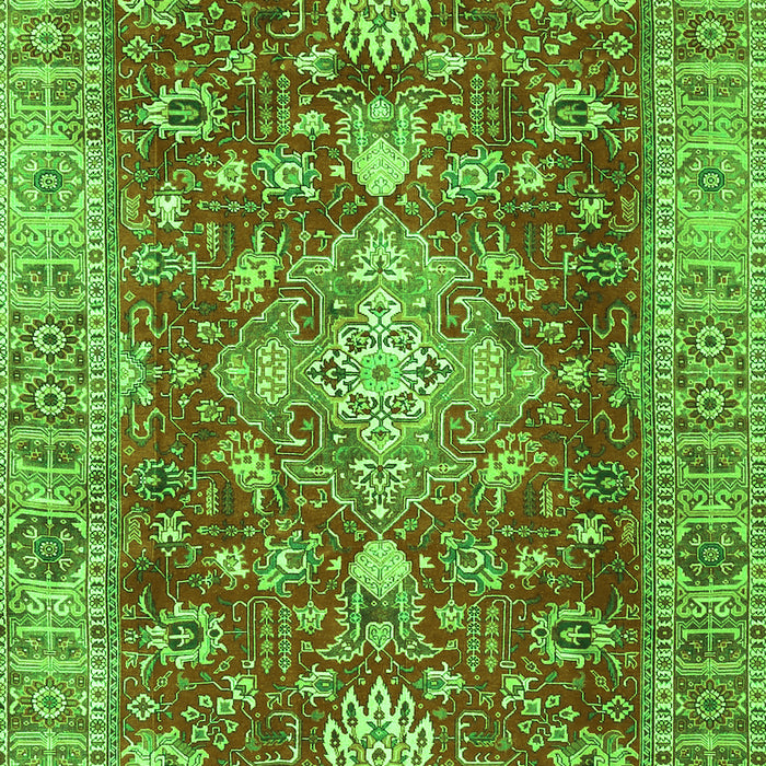 Serging Thickness of Machine Washable Persian Green Traditional Area Rugs, wshtr4124grn