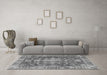 Machine Washable Persian Gray Traditional Rug in a Living Room,, wshtr4124gry