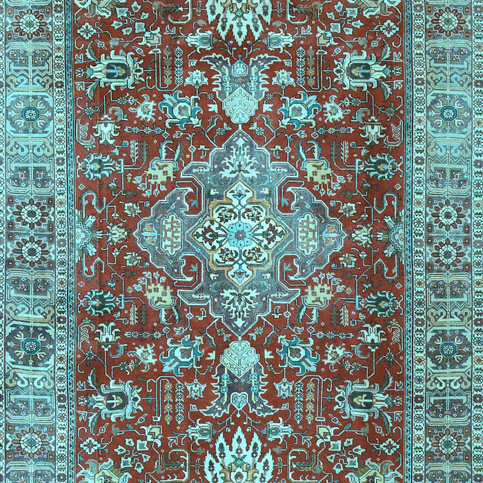 Machine Washable Persian Light Blue Traditional Rug, wshtr4124lblu
