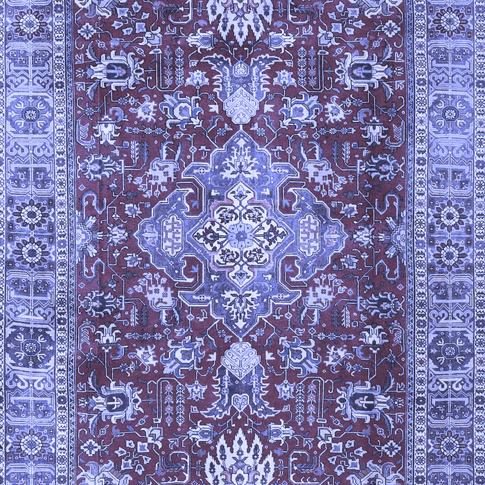 Machine Washable Persian Blue Traditional Rug, wshtr4124blu