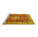 Sideview of Machine Washable Persian Yellow Traditional Rug, wshtr4124yw