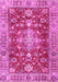 Machine Washable Persian Pink Traditional Rug, wshtr4124pnk