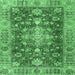 Square Persian Emerald Green Traditional Rug, tr4124emgrn