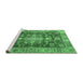 Sideview of Machine Washable Persian Emerald Green Traditional Area Rugs, wshtr4124emgrn