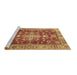 Sideview of Machine Washable Persian Brown Traditional Rug, wshtr4124brn