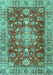 Machine Washable Persian Turquoise Traditional Area Rugs, wshtr4124turq