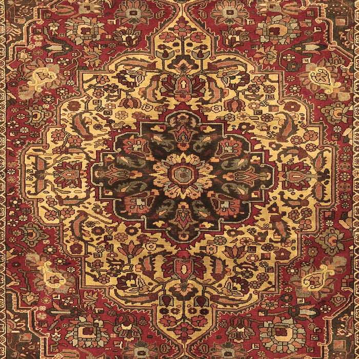 Machine Washable Medallion Brown Traditional Rug, wshtr4125brn