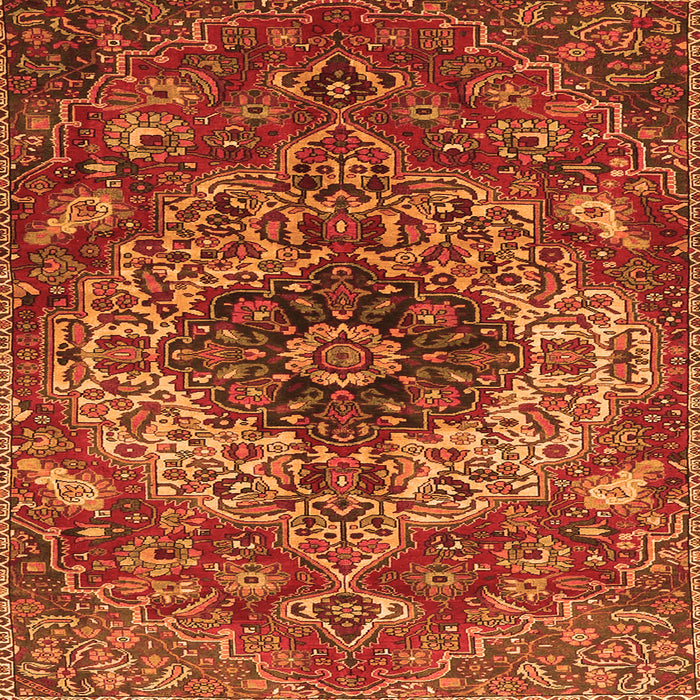 Serging Thickness of Medallion Orange Traditional Rug, tr4125org