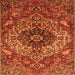 Serging Thickness of Medallion Orange Traditional Rug, tr4125org