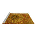 Sideview of Machine Washable Medallion Yellow Traditional Rug, wshtr4125yw