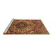 Sideview of Machine Washable Medallion Brown Traditional Rug, wshtr4125brn