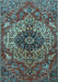 Medallion Light Blue Traditional Rug, tr4125lblu