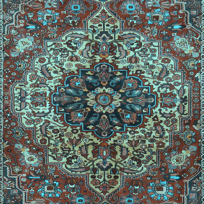 Medallion Light Blue Traditional Rug, tr4125lblu