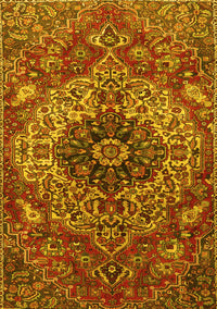 Medallion Yellow Traditional Rug, tr4125yw