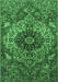 Machine Washable Medallion Emerald Green Traditional Area Rugs, wshtr4125emgrn
