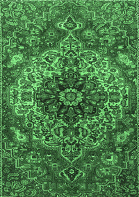 Medallion Emerald Green Traditional Rug, tr4125emgrn