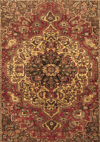 Medallion Brown Traditional Rug, tr4125brn