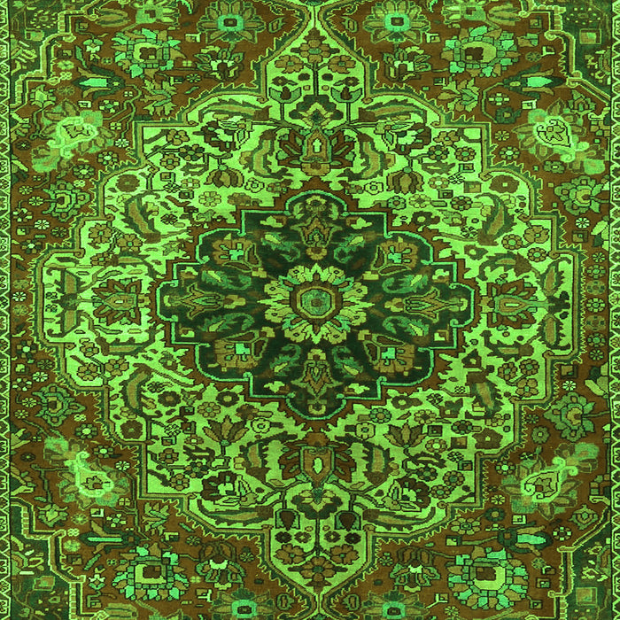 Serging Thickness of Machine Washable Medallion Green Traditional Area Rugs, wshtr4125grn