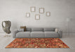 Machine Washable Persian Orange Traditional Area Rugs in a Living Room, wshtr4126org