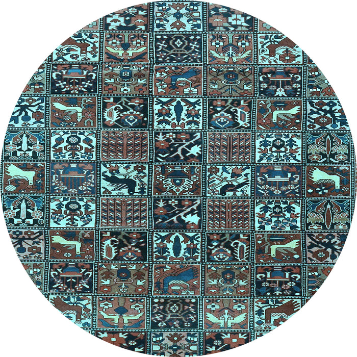 Round Persian Light Blue Traditional Rug, tr4126lblu