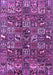 Machine Washable Persian Purple Traditional Area Rugs, wshtr4126pur