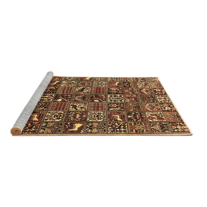 Sideview of Machine Washable Persian Brown Traditional Rug, wshtr4126brn