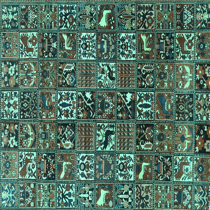 Square Machine Washable Persian Turquoise Traditional Area Rugs, wshtr4126turq