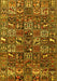 Machine Washable Persian Yellow Traditional Rug, wshtr4126yw