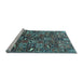 Sideview of Machine Washable Persian Light Blue Traditional Rug, wshtr4126lblu