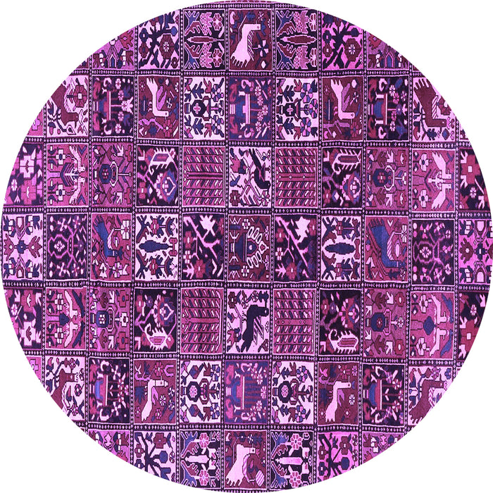 Round Persian Purple Traditional Rug, tr4126pur