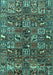 Machine Washable Persian Turquoise Traditional Area Rugs, wshtr4126turq