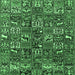 Square Machine Washable Persian Emerald Green Traditional Area Rugs, wshtr4126emgrn