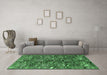 Machine Washable Persian Emerald Green Traditional Area Rugs in a Living Room,, wshtr4126emgrn