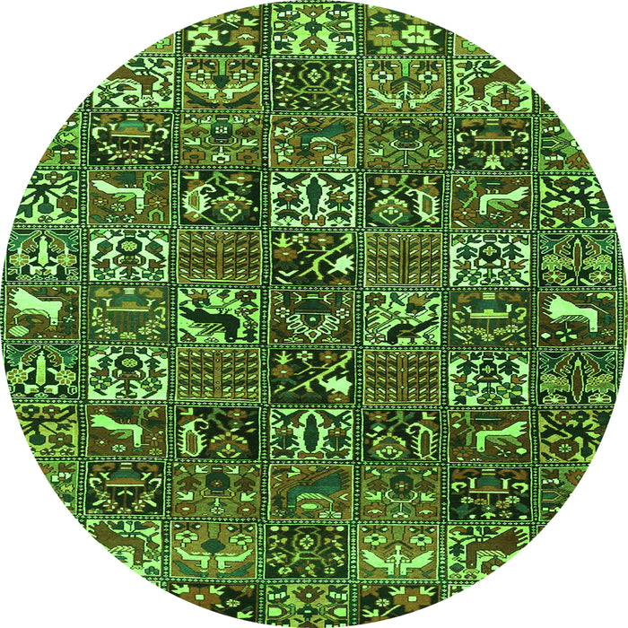 Square Persian Green Traditional Rug, tr4126grn