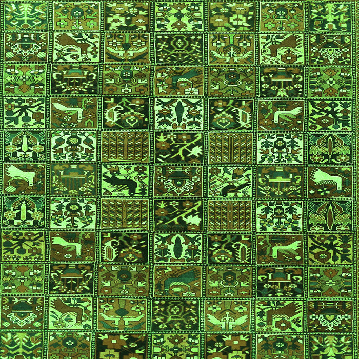 Serging Thickness of Persian Green Traditional Rug, tr4126grn
