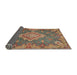 Sideview of Traditional Dark Sienna Brown Medallion Rug, tr4127