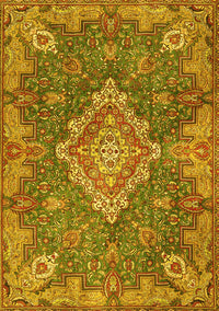 Medallion Yellow Traditional Rug, tr4127yw