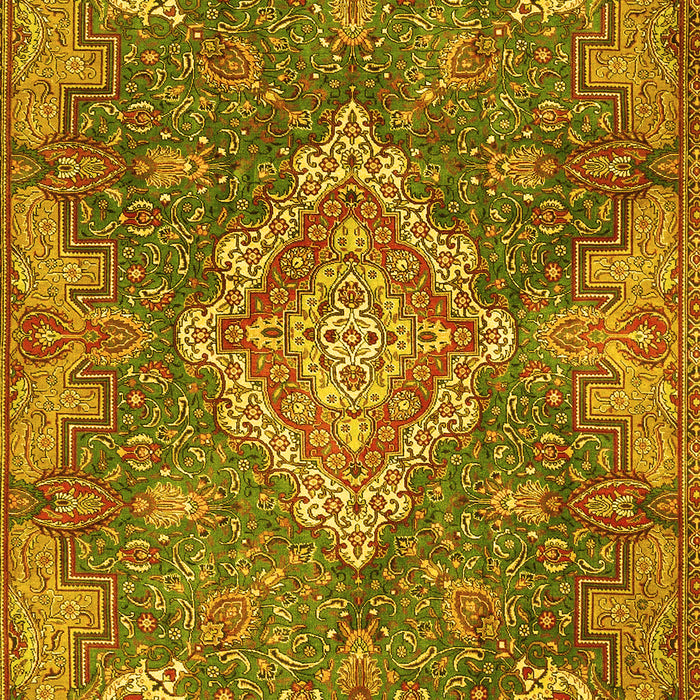 Medallion Yellow Traditional Rug, tr4127yw