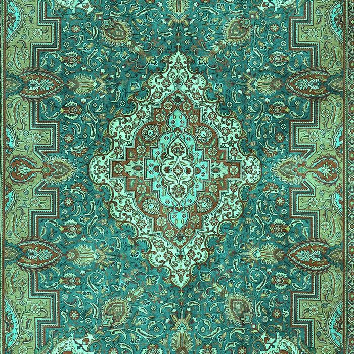 Medallion Turquoise Traditional Rug, tr4127turq