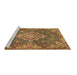 Sideview of Machine Washable Medallion Brown Traditional Rug, wshtr4127brn