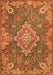 Serging Thickness of Machine Washable Medallion Orange Traditional Area Rugs, wshtr4127org