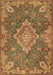 Machine Washable Medallion Brown Traditional Rug, wshtr4127brn